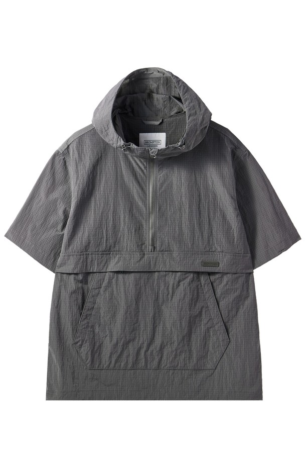 BROMPTON LONDON - 반팔티셔츠 - RIPSTOP HALF SLEEVE ANORAK - KHAKI (P242UAN431)