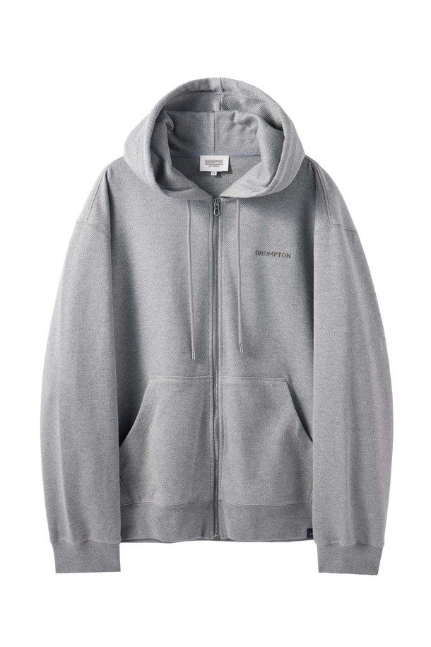 BROMPTON LONDON - 후디 - DIAGONAL JACQUARD HOOD FULL ZIP - M/GREY (P244UFT433)