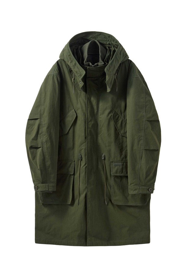 BROMPTON LONDON - 코트 - GREENFORD DETACHABLE LINER LONG FIELD JACKET - KHAKI (P244MCT510)