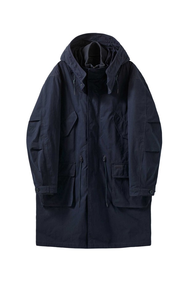 BROMPTON LONDON - 코트 - GREENFORD DETACHABLE LINER LONG FIELD JACKET - D/NAVY (P244MCT510)