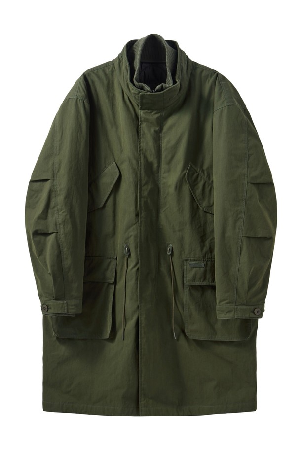 BROMPTON LONDON - 코트 - GREENFORD DETACHABLE LINER LONG FIELD JACKET - KHAKI (P244MCT510)