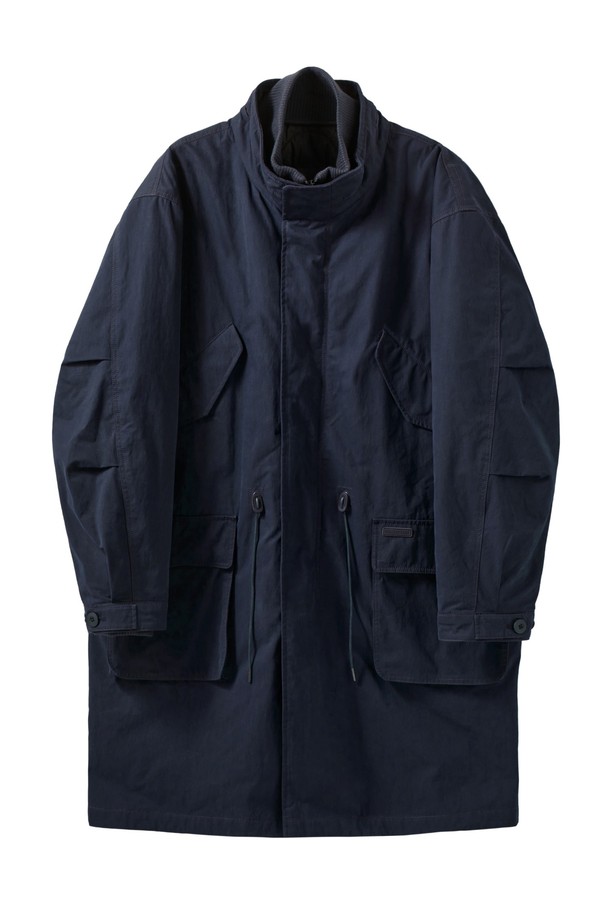 BROMPTON LONDON - 코트 - GREENFORD DETACHABLE LINER LONG FIELD JACKET - D/NAVY (P244MCT510)