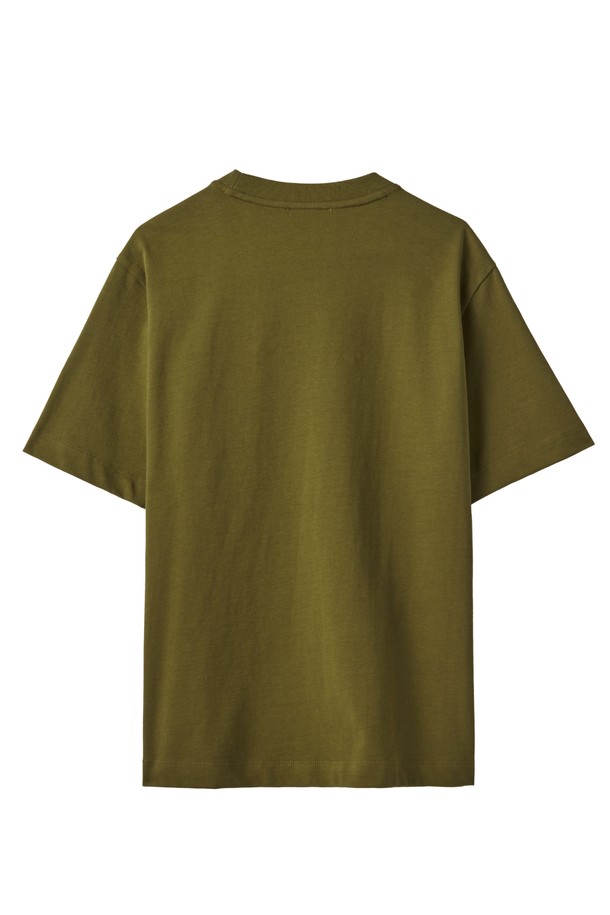 BROMPTON LONDON - 반팔 티셔츠 - CHEST LOGO FLOCK T-SHIRT - OLIVE (P242UTS412)