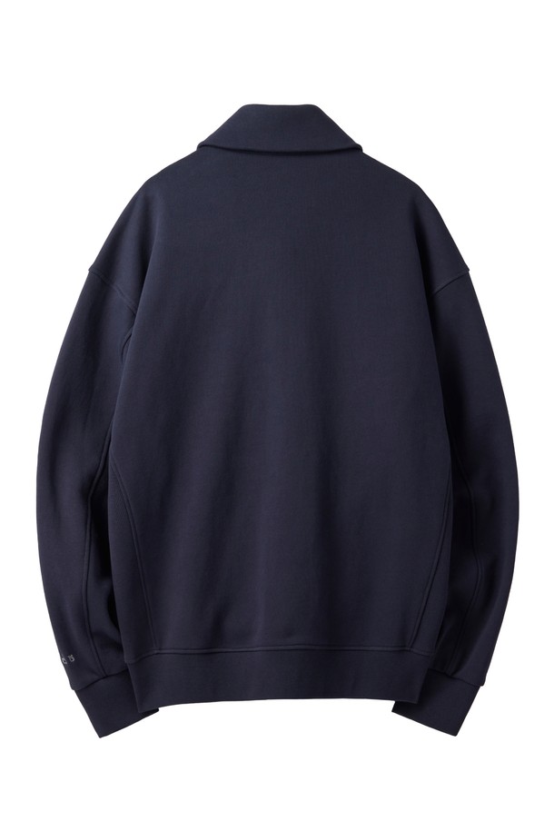 BROMPTON LONDON - 긴팔 티셔츠 / 후디 - ORGANIC COTTON HALF ZIP STWEATSHIRT - NAVY (P241MSW536)