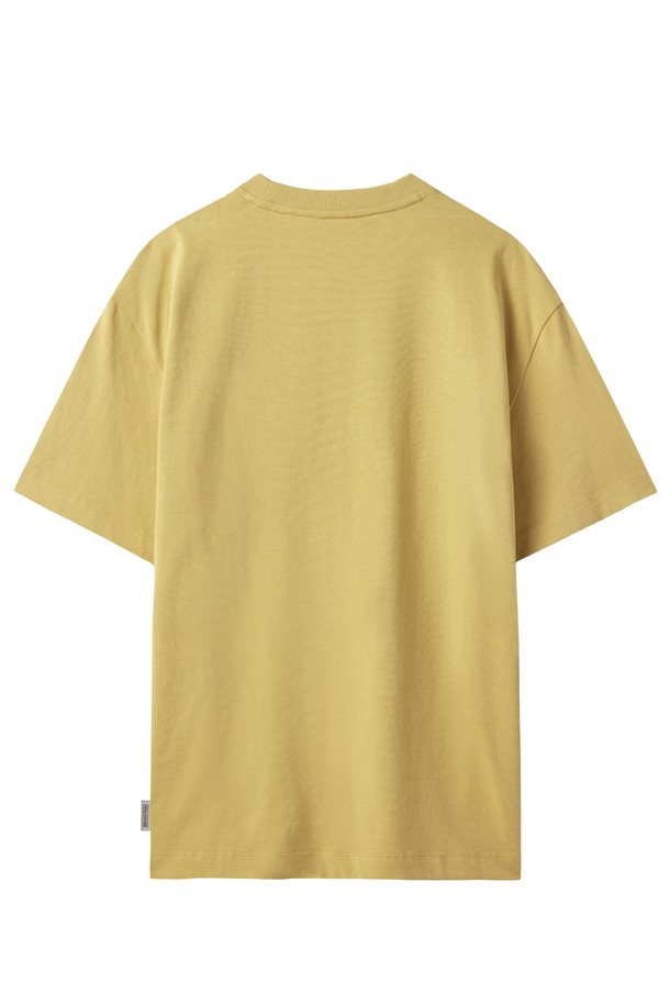 BROMPTON LONDON - 반팔티셔츠 - CHEST LOGO FLOCK T-SHIRT - MUSTARD (P242UTS412)