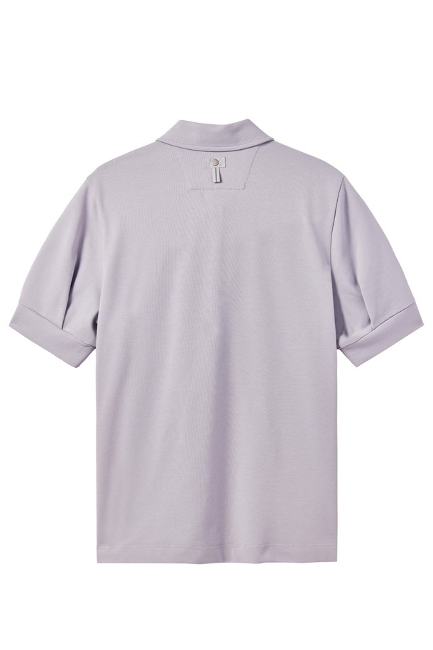 BROMPTON LONDON - 반소매 티셔츠 - W HALF ZIP COLLAR T-SHIRT - LAVENDER (P242WTS352)