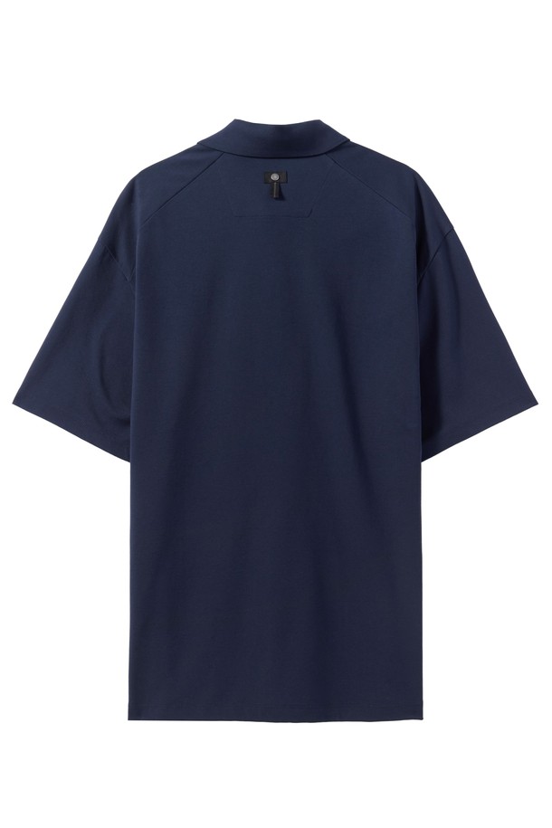 BROMPTON LONDON - 반팔티셔츠 - SUPIMA STRETCH COLLAR T-SHIRT - NAVY (P242UPL120)