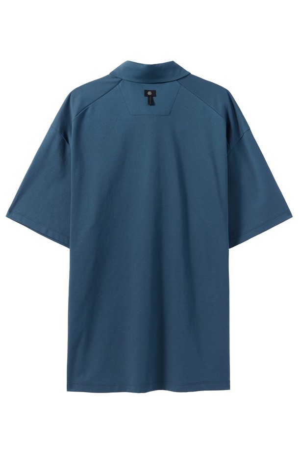 BROMPTON LONDON - 반팔티셔츠 - SUPIMA STRETCH COLLAR T-SHIRT - T/BLUE (P242UPL120)