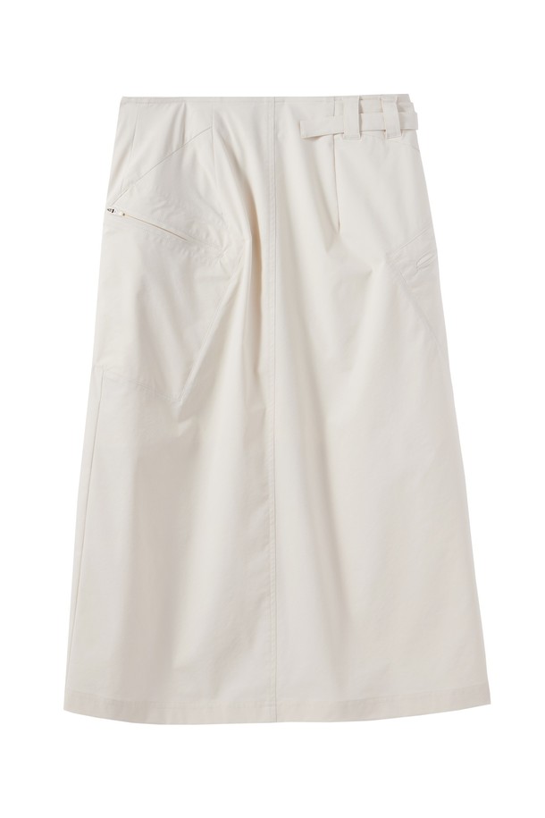 BROMPTON LONDON - 스커트 - W NYLON SET UNBALANCE POCKET WRAP MIDI SKIRT - IVORY (P242WSK360)