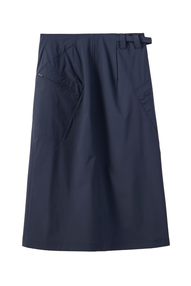 BROMPTON LONDON - 스커트 - W NYLON SET UNBALANCE POCKET WRAP MIDI SKIRT - NAVY (P242WSK360)