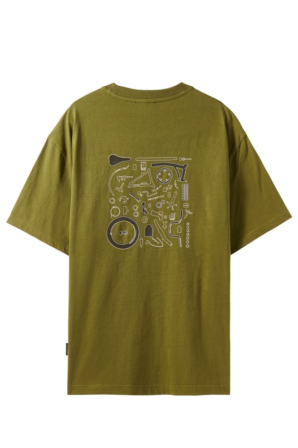 BROMPTON LONDON - 반팔티셔츠 - BROMPTON PARTS GRAPHIC T-SHIRT - OLIVE (P242UTS416)