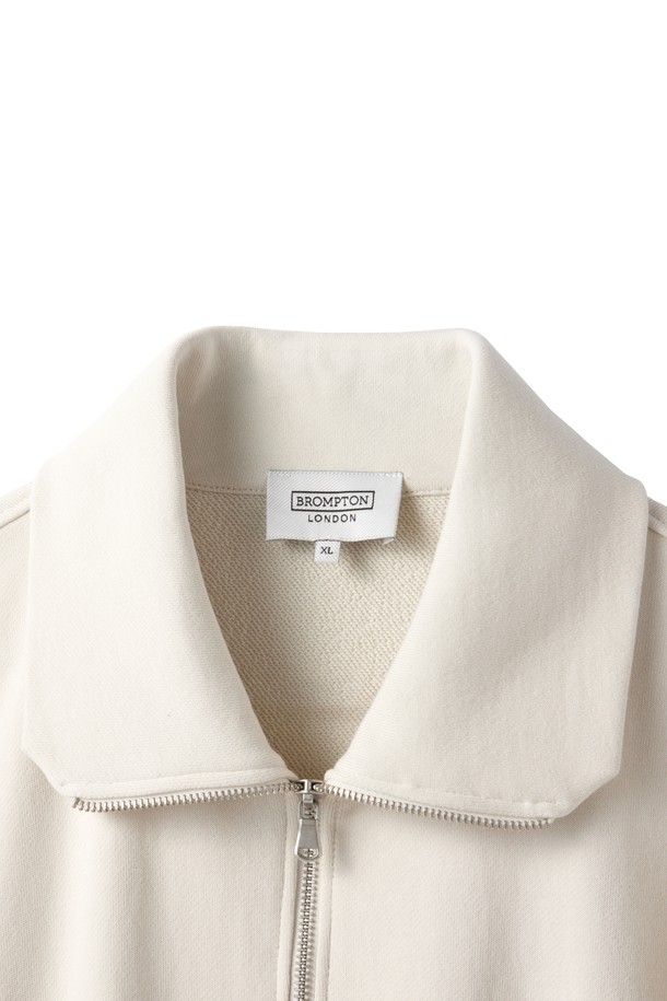 BROMPTON LONDON - 긴팔 티셔츠 / 후디 - ORGANIC COTTON HALF ZIP STWEATSHIRT - IVORY (P241MSW536)