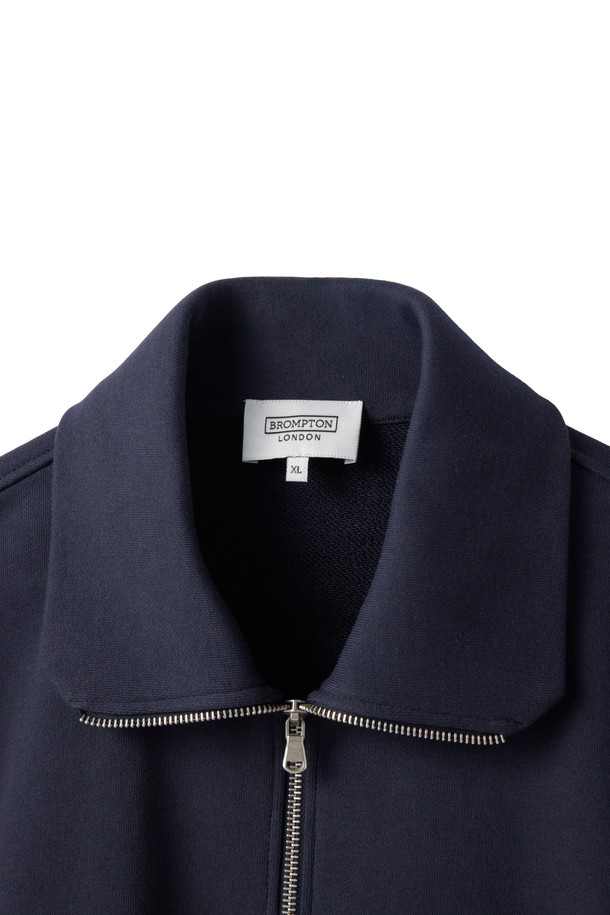 BROMPTON LONDON - 긴팔 티셔츠 / 후디 - ORGANIC COTTON HALF ZIP STWEATSHIRT - NAVY (P241MSW536)