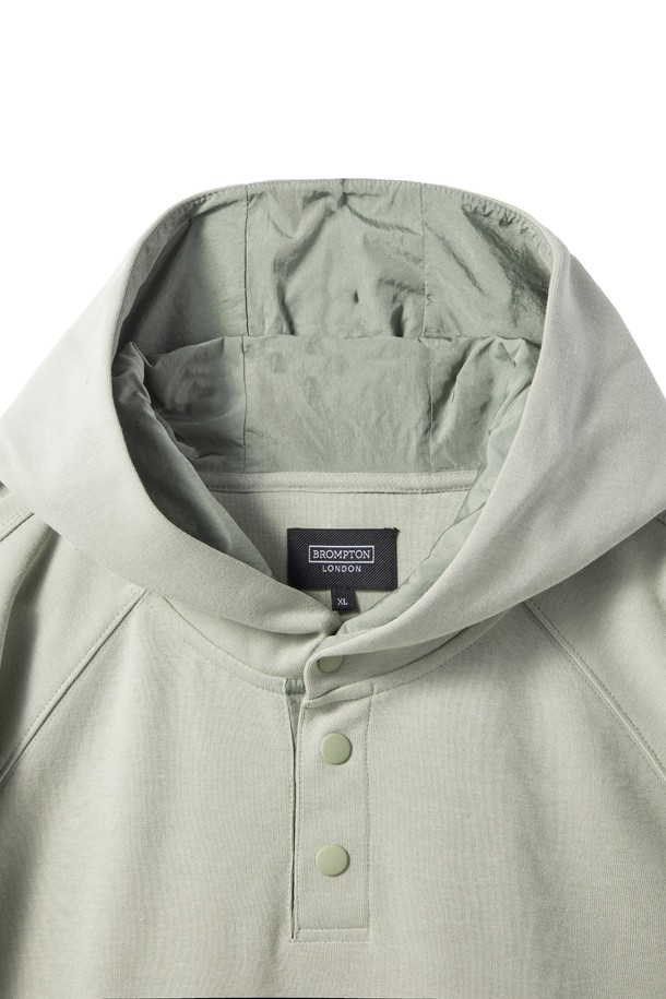 BROMPTON LONDON - 스웨트셔츠 - SNAP HOODED SWEATSHIRT - LIGHT KHAKI (P241UHD102)