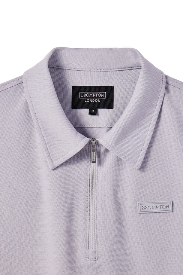 BROMPTON LONDON - 반소매 티셔츠 - W HALF ZIP COLLAR T-SHIRT - LAVENDER (P242WTS352)