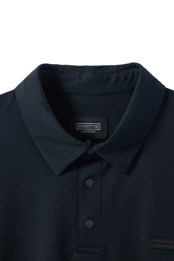 BROMPTON LONDON - 반팔티셔츠 - SUPIMA STRETCH COLLAR T-SHIRT - BLACK (P242UPL120)