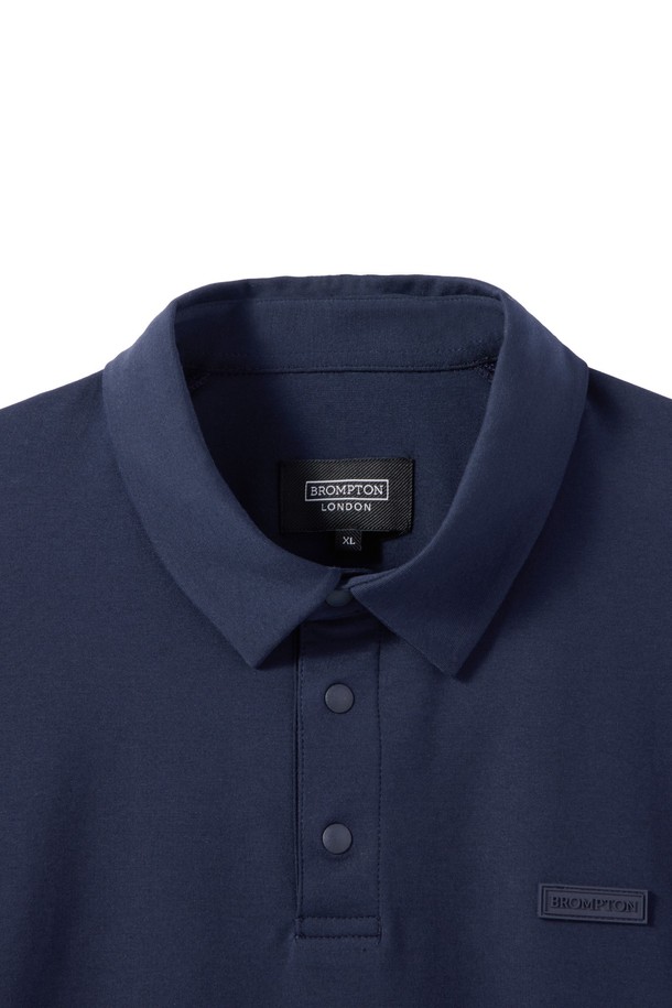 BROMPTON LONDON - 반팔티셔츠 - SUPIMA STRETCH COLLAR T-SHIRT - NAVY (P242UPL120)