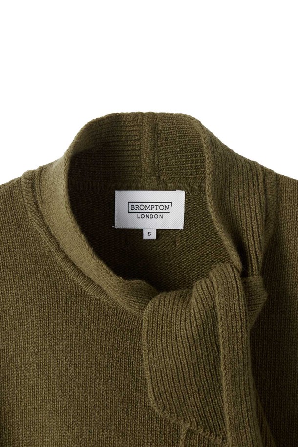 BROMPTON LONDON - 스웨터 - W NECK RIBBON KNIT - OLIVE (P244WKT602)