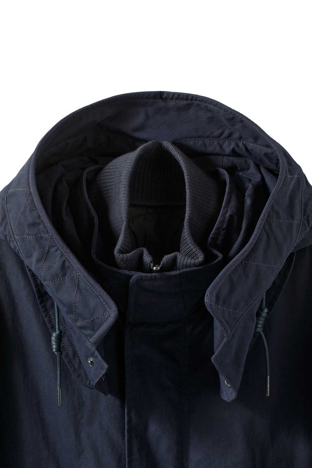 BROMPTON LONDON - 코트 - GREENFORD DETACHABLE LINER LONG FIELD JACKET - D/NAVY (P244MCT510)