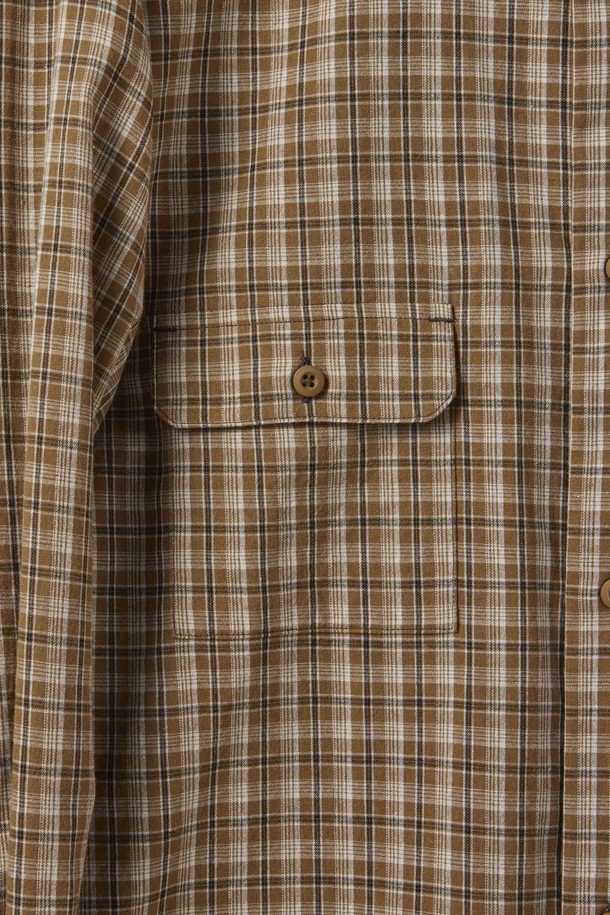 BROMPTON LONDON - 셔츠 - POCKET DETAIL SHIRT - BROWN (P241MSH501)