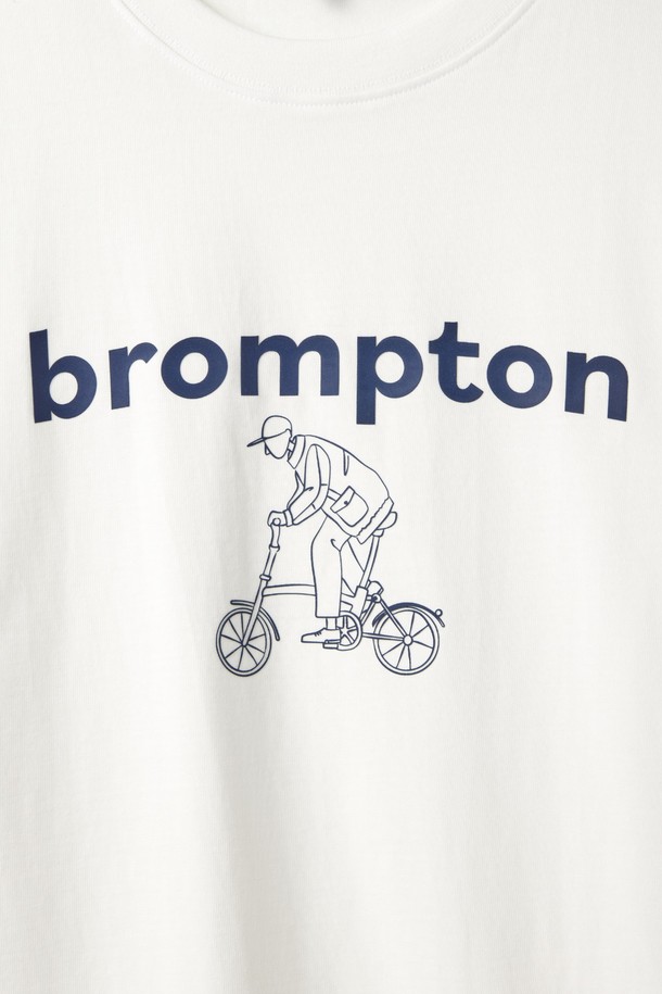 BROMPTON LONDON - 반팔티셔츠 - CYCLING GRAPHIC T-SHIRT - WHITE (P242UTS413)