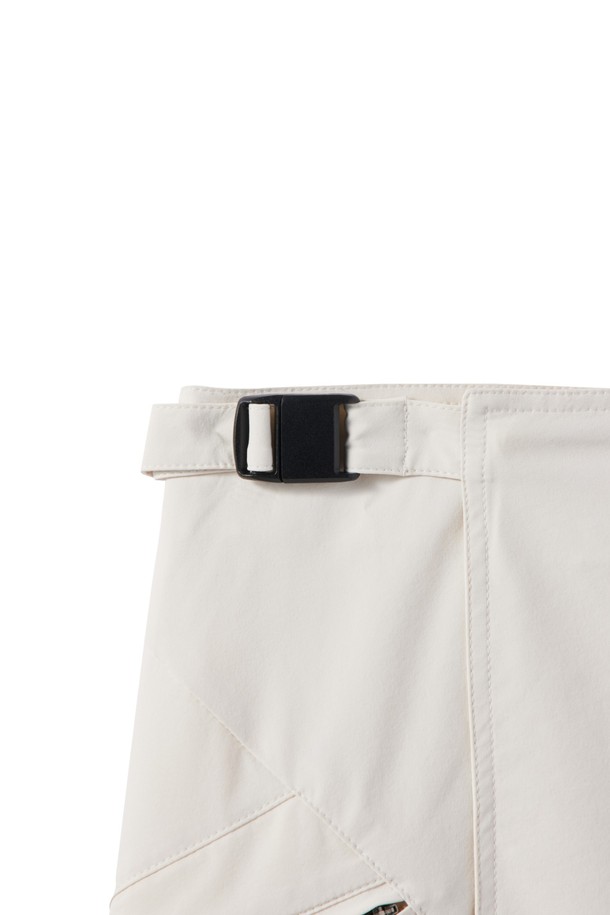 BROMPTON LONDON - 스커트 - W NYLON SET UNBALANCE POCKET WRAP MIDI SKIRT - IVORY (P242WSK360)