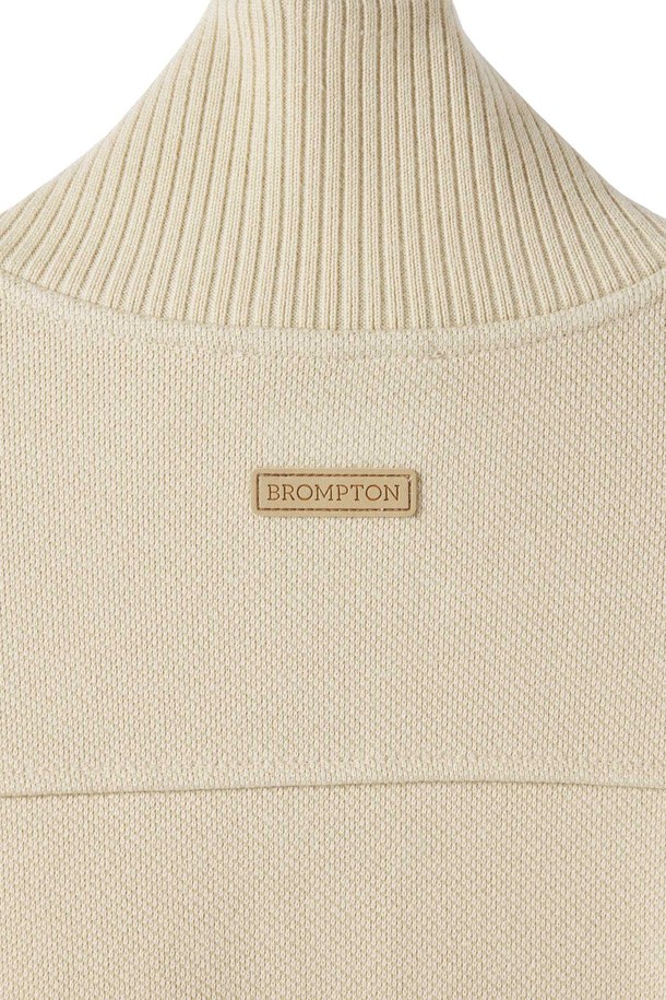 BROMPTON LONDON - 스웨트셔츠 - DIAGONAL JACQUARD HALF ZIP SWEAT T-SHIRT - BUTTER (P244USW433)