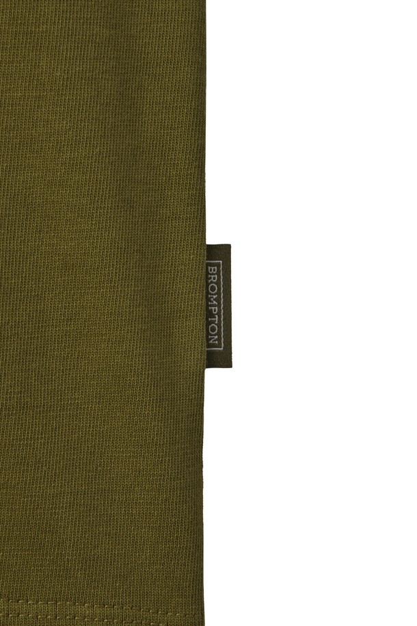 BROMPTON LONDON - 반팔 티셔츠 - CHEST LOGO FLOCK T-SHIRT - OLIVE (P242UTS412)