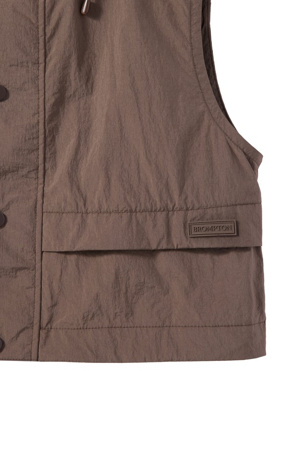 BROMPTON LONDON - 베스트 - W CROP FULL ZIP VEST - BROWN (P242WVT352)