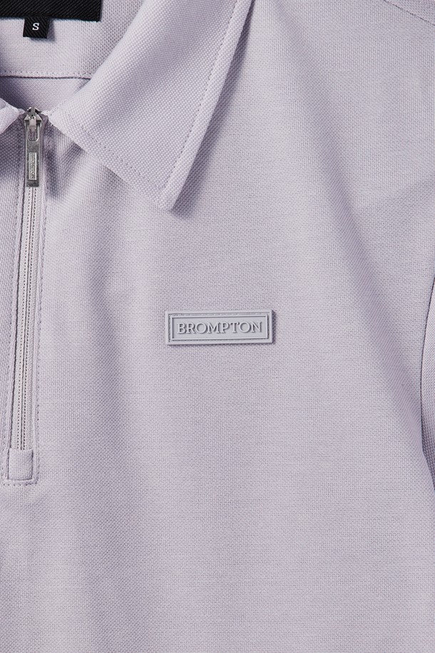 BROMPTON LONDON - 반소매 티셔츠 - W HALF ZIP COLLAR T-SHIRT - LAVENDER (P242WTS352)