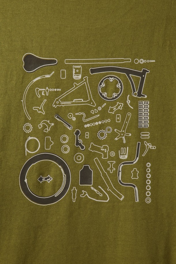 BROMPTON LONDON - 반팔티셔츠 - BROMPTON PARTS GRAPHIC T-SHIRT - OLIVE (P242UTS416)