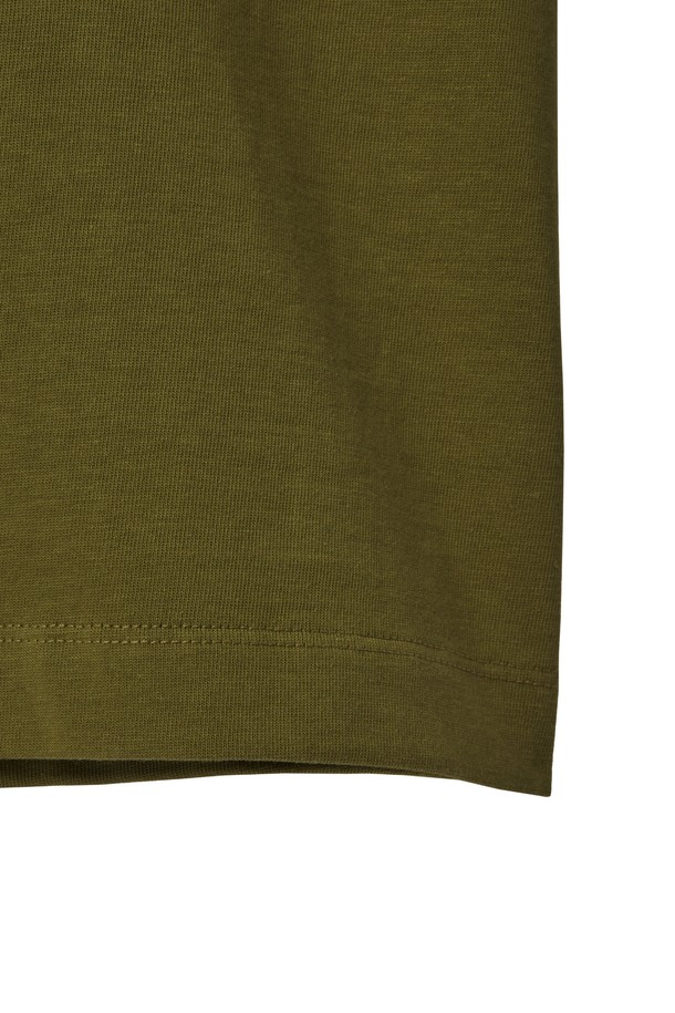 BROMPTON LONDON - 반팔 티셔츠 - CHEST LOGO FLOCK T-SHIRT - OLIVE (P242UTS412)