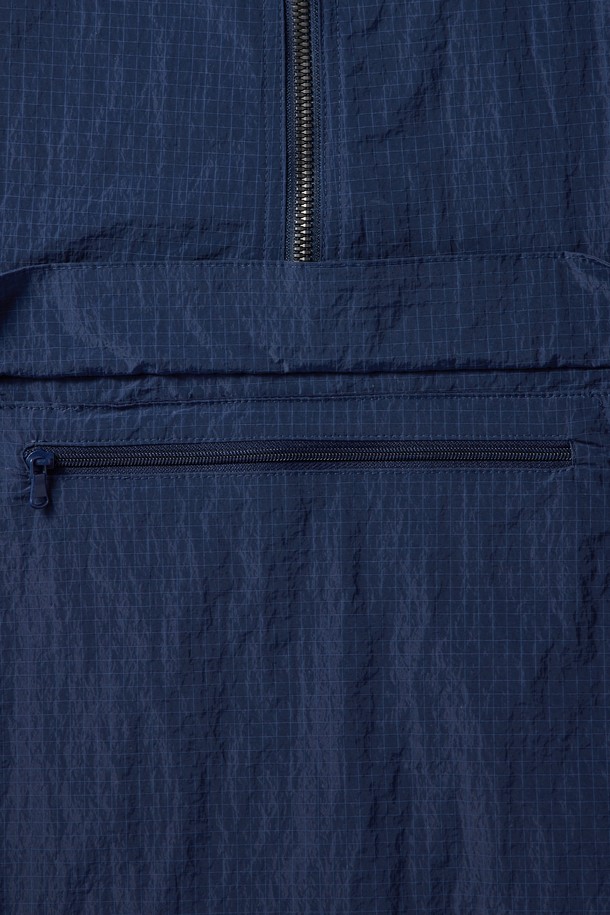 BROMPTON LONDON - 반팔티셔츠 - RIPSTOP HALF SLEEVE ANORAK - NAVY (P242UAN431)