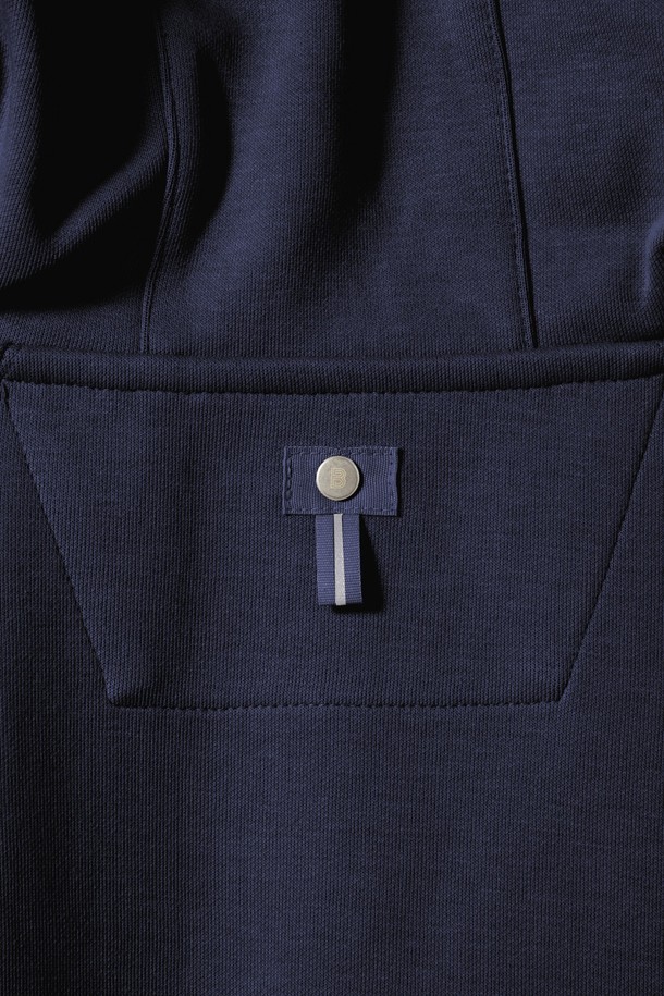 BROMPTON LONDON - 긴팔티셔츠 / 후디 - SNAP HOODED SWEATSHIRT - NAVY (P241UHD102)