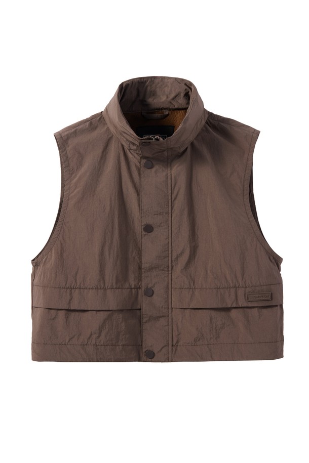 BROMPTON LONDON - 베스트 - W CROP FULL ZIP VEST - BROWN (P242WVT352)