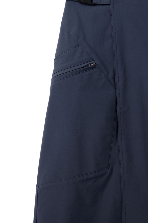 BROMPTON LONDON - 스커트 - W NYLON SET UNBALANCE POCKET WRAP MIDI SKIRT - NAVY (P242WSK360)