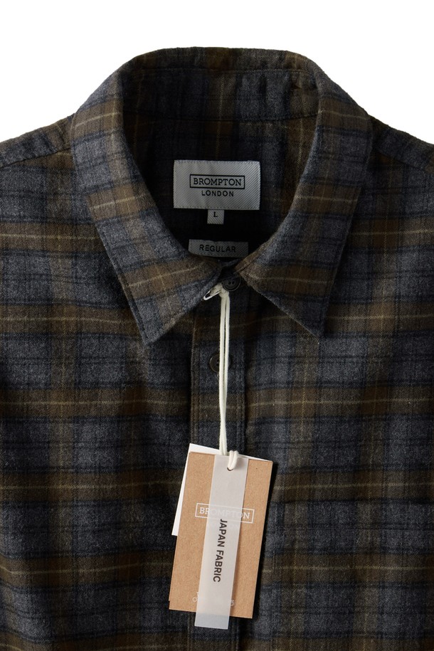 BROMPTON LONDON - 긴팔셔츠 - CHEQUERED SHIRT - BROWN (P243MSH501)