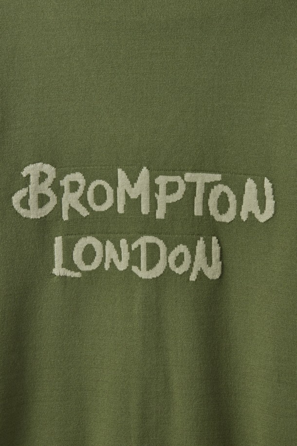 BROMPTON LONDON - 가디건 - BACK POINT V-NECK CARDIGAN - GREEN (P241UCD403)