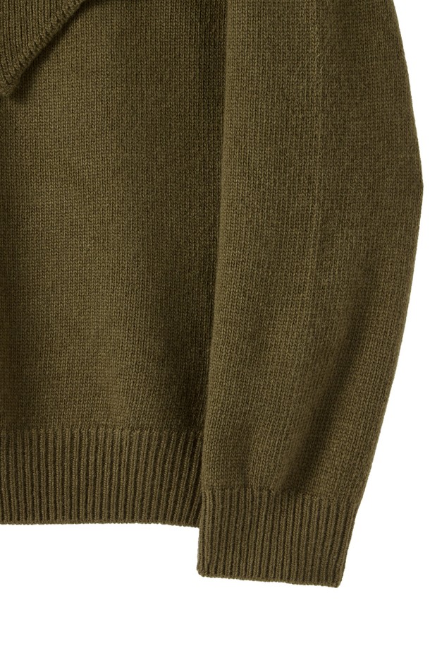 BROMPTON LONDON - 스웨터 - W NECK RIBBON KNIT - OLIVE (P244WKT602)