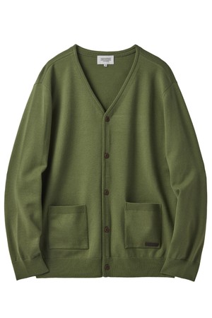 BACK POINT V-NECK CARDIGAN - GREEN (P241UCD403)