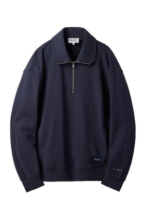 ORGANIC HALF ZIP SWEATSHIRT - NAVY (P241MSW536)