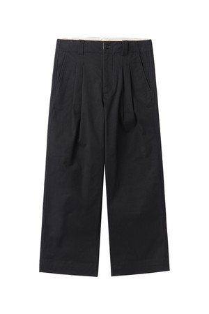 W TWO TUCK WIDE TROUSERS - BLACK (P241WPT602)