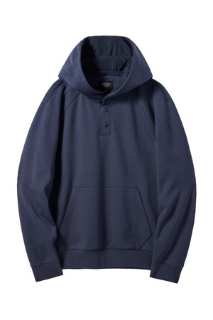 SNAP HOODED SWEATSHIRT - NAVY (P241UHD102)