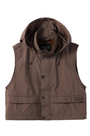 W CROP FULL ZIP VEST - BROWN (P242WVT352)