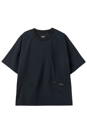 WOVEN HALF SLEEVE T-SHIRT - BLACK (P242UTS132)