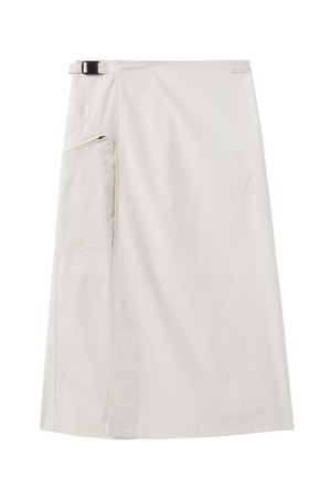 W NYLON SET UNBALANCE POCKET WRAP MIDI SKIRT - IVORY (P242WSK360)