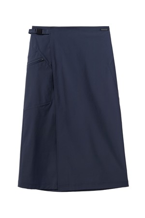 W NYLON SET UNBALANCE POCKET WRAP MIDI SKIRT - NAVY (P242WSK360)