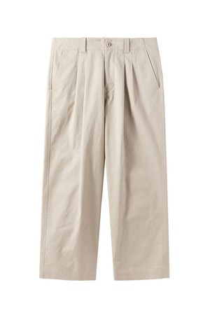 TWO TUCK WIDE TROUSERS - BEIGE (P241MPT502)