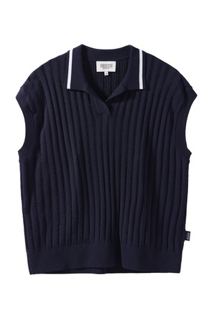 W HALF SLEEVE KNIT - NAVY (P242WKT651)