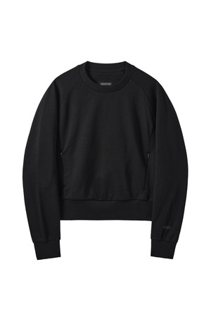 W ZIPPER DETAIL SWEATSHIRT - BLACK (P241WSW303)